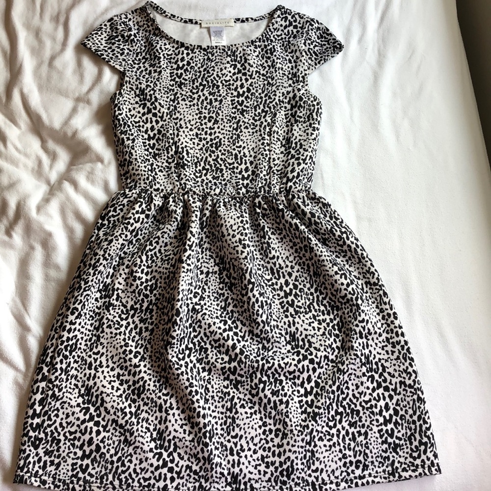 Black and white cheetah dress